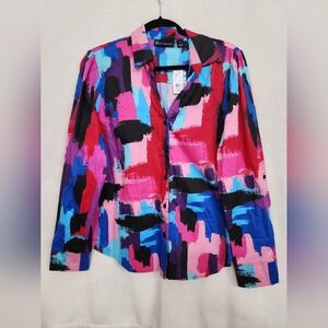 New York & Co button-down multicolor shirt